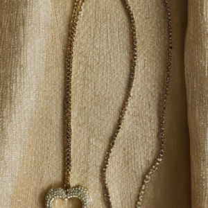 Vintage Rhinestone Heart Necklace, Vintage Necklace, Collectible Jewelry