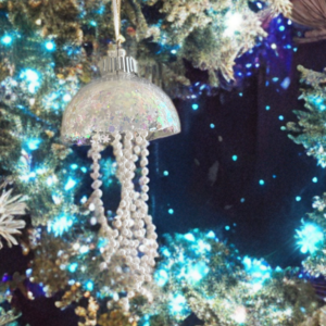 Nautical Pearl Jellyfish Ornament, Ocean Ornaments, Christmas Ornaments, Nautical Holiday Ornaments