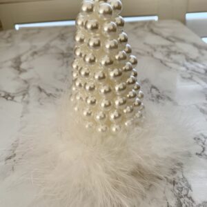 Shabby Chic Pearl Christmas Tree; Holiday Decor; Christmas Decor; Holiday Table Centerpiece
